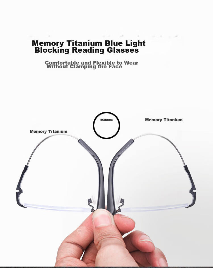Mr. PuTian Reading Glasses for Men And Women, Imported High-Definition Anti-Blue Light Presbyopic Glasses, Memory Titanium 76035, 150 Degrees, for Ages 50-54 2