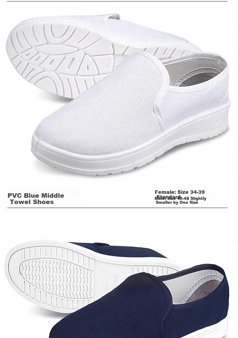 Mulang Anti-Static Mid-Top Shoes, Thickened Soft Sole, for Food Factory Clean Room, Specialized for Men And Women, Dust-Proof Non-Slip Breathable Work Shoes, Blue PU Mid-Top Shoes, Size 45 11