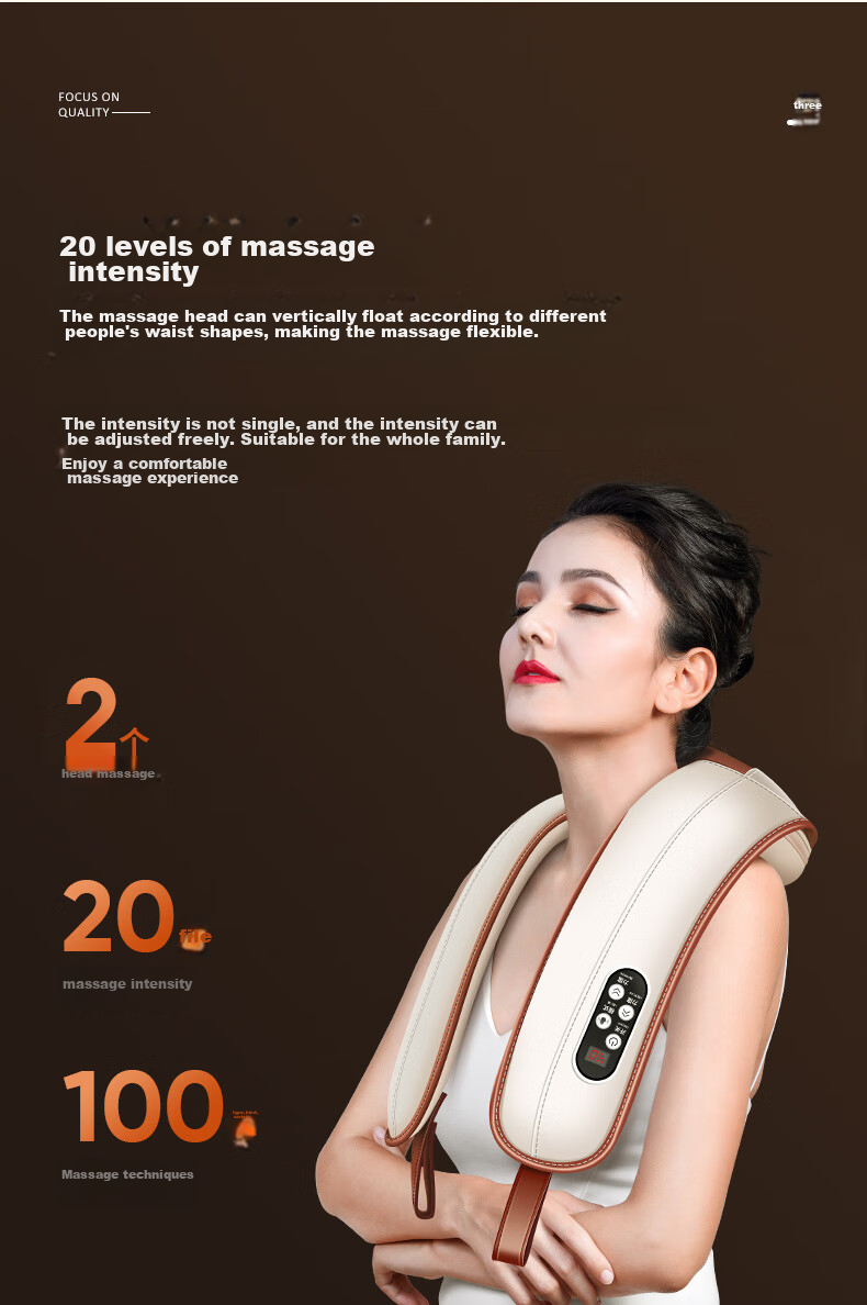 AUX Cervical Massage SP02, Shoulder And Neck Massager Shawl, Double S-Curve, Neck And Shoulder Massager for Waist And Back Kneading, New Year's Gift 10