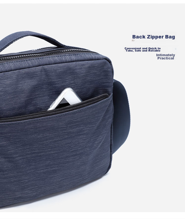 GOLF Nylon Shoulder Bag, Large Capacity Messenger Bag for Men, Multifunctional Crossbody Bag, Model 5I396466J, Blue-Gray Color 10