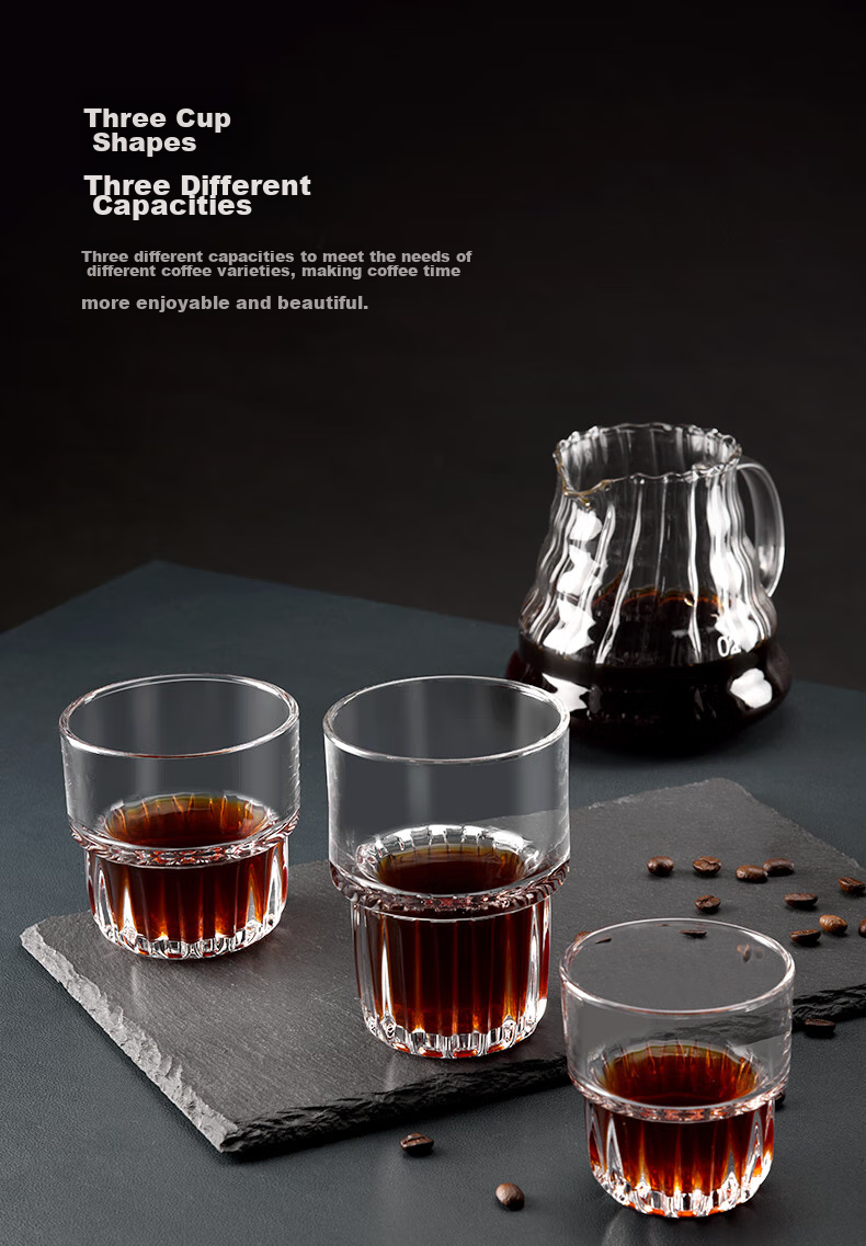 CLITON Glass Coffee Cups, Iced Americano Cups, Latte Cups, Italian Espresso Cups, Finnish Coffee Cups, Set of 2, 200ml Each 7