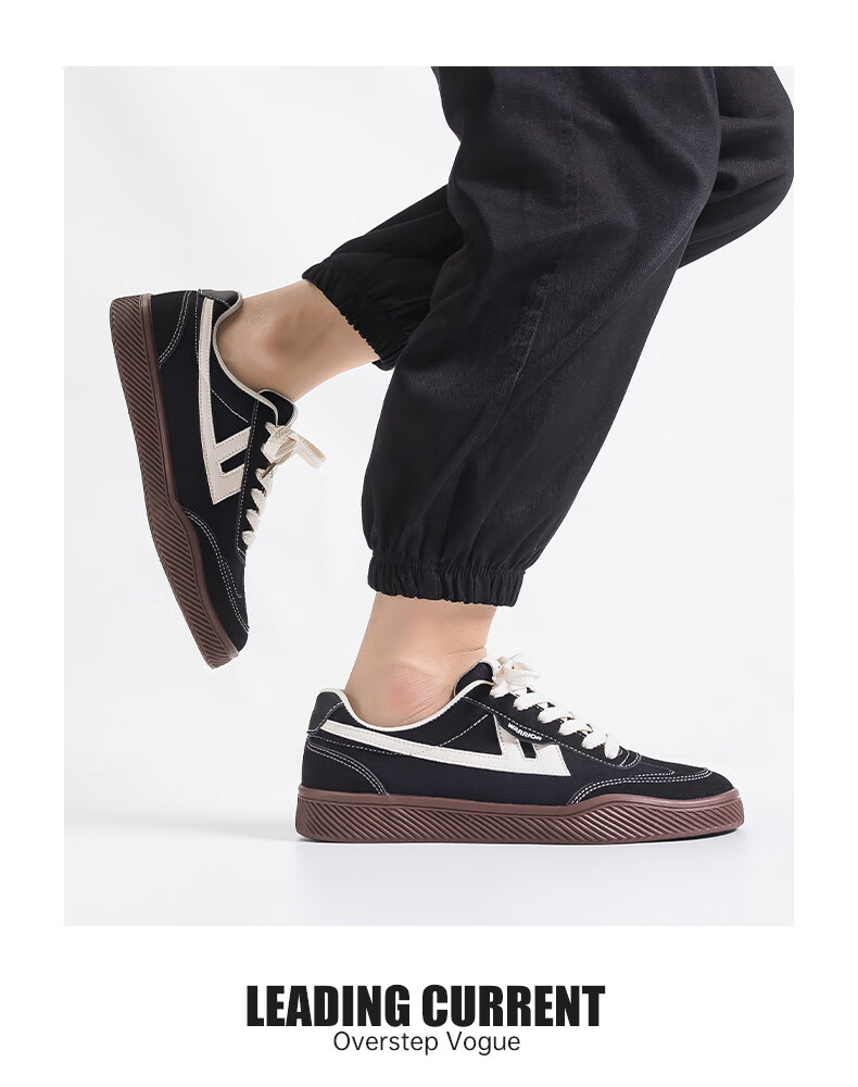 Huili Official Canvas Shoes for Men, Spring And Autumn Style, Thick-Soled Height-Increasing Sports Sneakers, Outdoor Casual Training Shoes, Black, Size 44 3