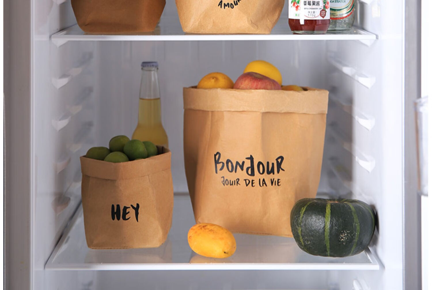 Fanyejia Japanese-Style Kraft Paper Bags, Refrigerator Storage Bags, Washable Oil-Proof Paper Bags for Baking Bread And Toast Packaging 10