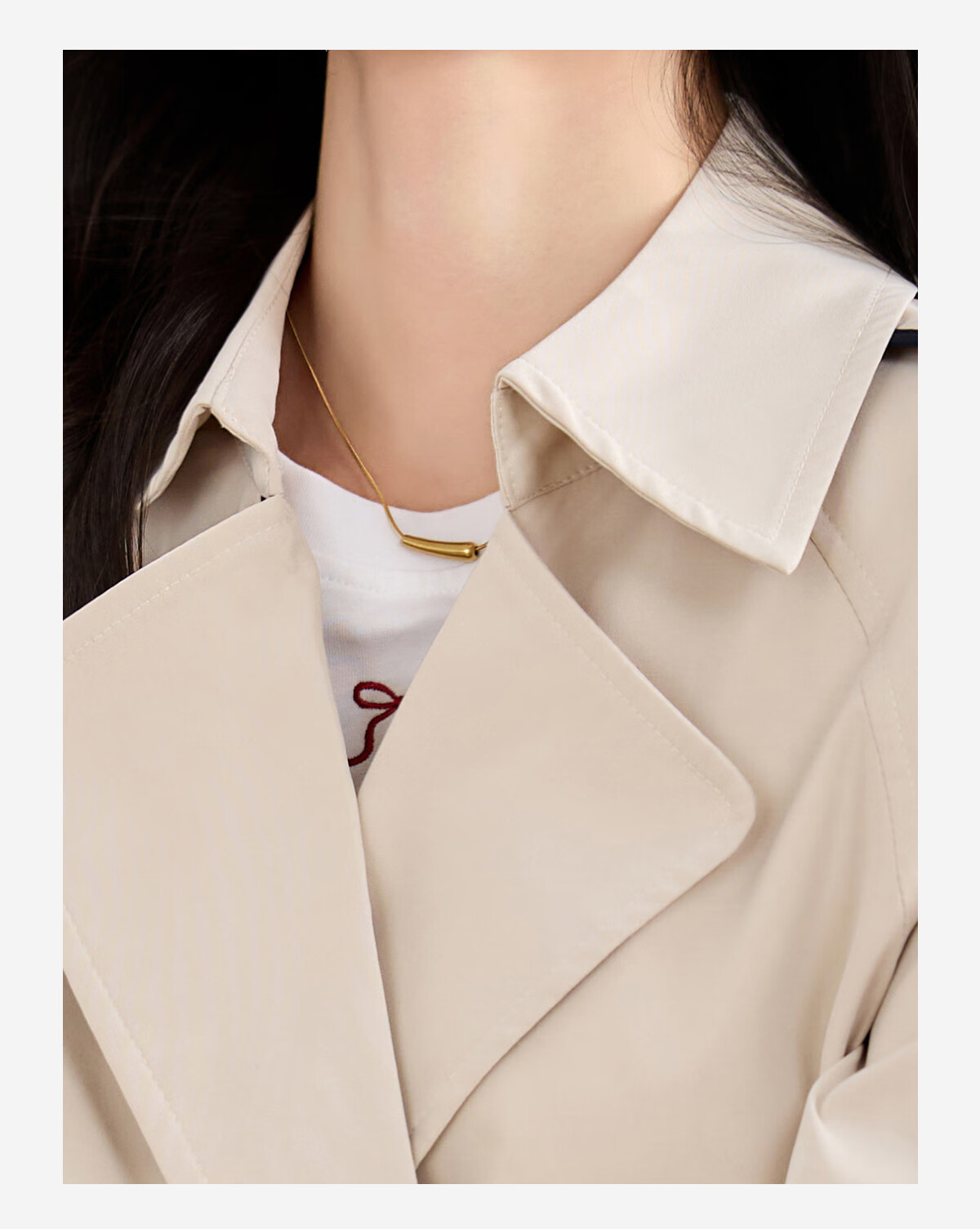 Taxiang Drawstring Waist Trench Coat for Women, Spring And Autumn Casual Commuter Short Jacket, High-End Outer Cardigan T51D033 6