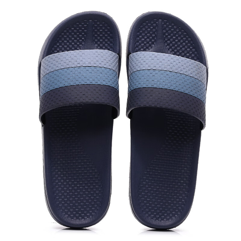 GUOLUOFEI Slippers for Men And Women, Odor-Resistant, Summer Shower Home Use, Non-Slip Thick Sole, Bathroom Sandals, Navy Blue, Size 40-41