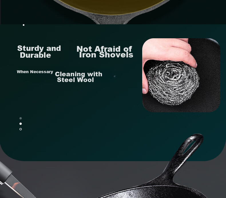 LODGE [Imported from USA] 30CM Steak Non-Stick Cast Iron Pan without Coating, Universal Frying Pan L10SK3 8