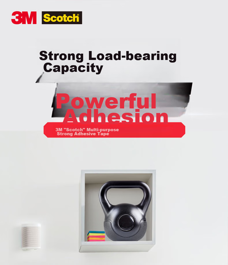 3M Double-Sided Tape, Nail-Free Waterproof Adhesive, Hook Refill, for Bathroom Use, 6 Pieces, Household Size, Strong Adhesive, Replacement Pack, Double-Sided Tape Strip 1