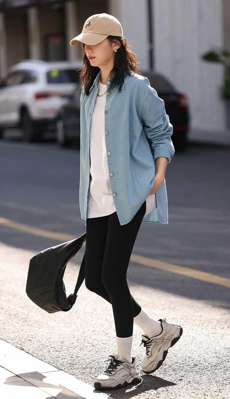 Dme [Light-Colored Denim Shirt] Spring And Autumn Youthful Age-Reducing Artistic Elegant Simple Basic Shirt for Wome 2