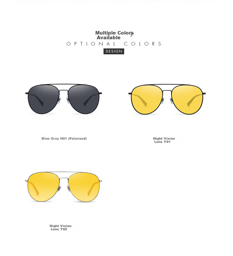HELEN KELLER Sunglasses for Men And Women, Night Vision Driving Glasses, High-Definition Driving Sunglasses, H8868Y01 3