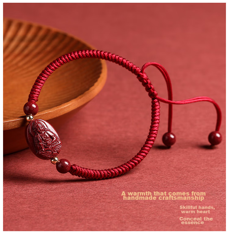 Shichuanbaishi Cinnabar Bracelet, 2026 Year of The Horse Zodiac Year, Red String Bracelet for Good Luck, Mingwang Zodiac Buddha Amulet, Available in Men's And Women's Styles 13