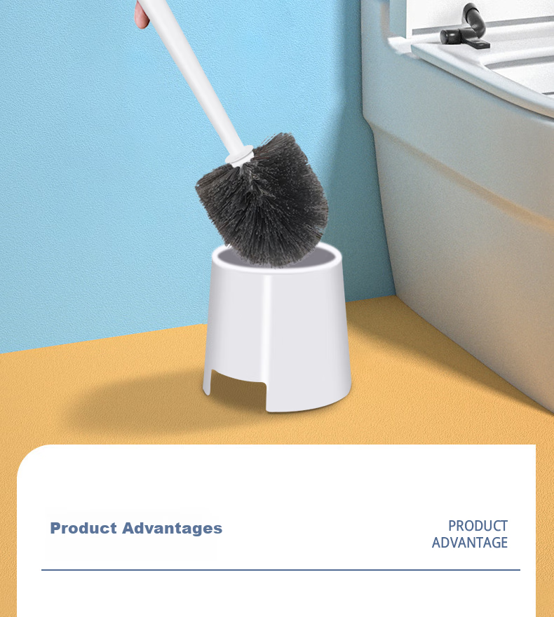 Jiapinhui Toilet Brush with Base, Cleaning Brush, Bathroom Toilet Cleaning Brush, Long-Handled Spherical Brush Set ZX-1587 2