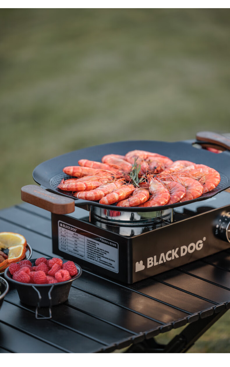 Black Dog Griddle Pan for Home Use, Outdoor Camping, Induction Cooker, Korean-Style Non-Stick Frying And Baking Pan, Night Black 9