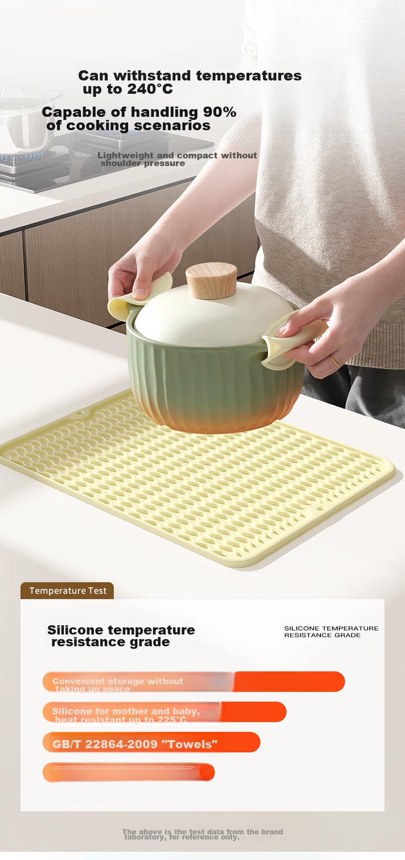 Qiqijia Silicone Draining Mat, Heat Insulation Pad, Kitchen Countertop Protector, Non-Slip Mat, Cutting Board Holder, Anti-Scalding Table Mat, Pot Holder 7