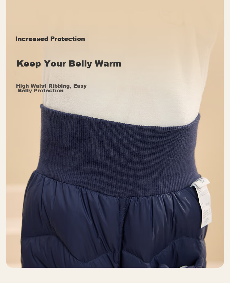 BALABALA Baby down Pants, High-Waist Tummy Protection Long Pants for Boys And Girls, Winter Wear 2025 New Style Warm Fashionable Joggers 8