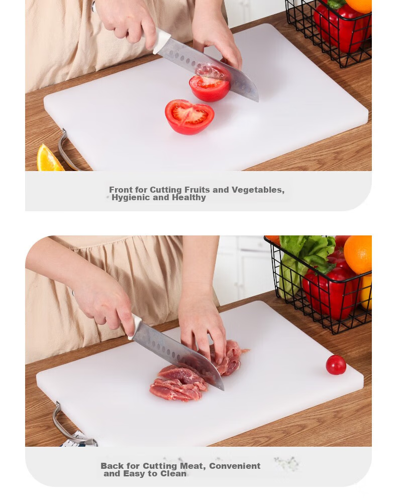 Baijie Food Grade Cutting Board PE Plastic Chopping Board Double-Sided Antibacterial Extra Large 54*35*2CM 14
