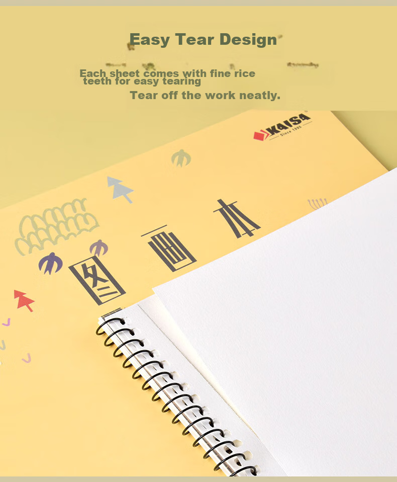KAISA 16K/20 Sheets Drawing Book, Children's Art Sketchbook, Elementary School Student Art Paper, Kindergarten Doodle Book, Thickened Drawing Pad, Student Stationery, Pack of 5 4