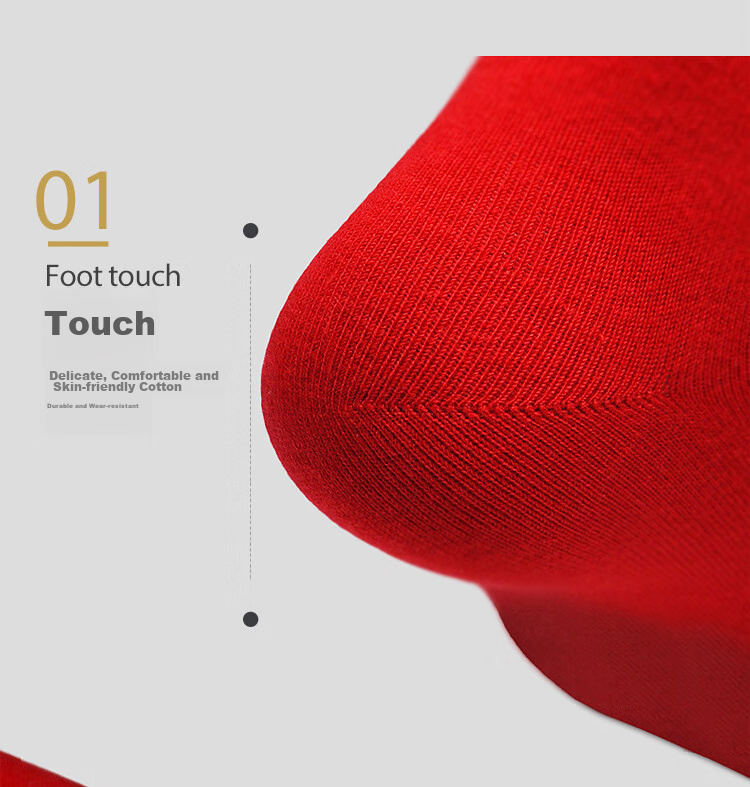 MiiOW 5-Pair Set, Qiji Red Socks for Men, Zodiac Year Horse Year Men's Socks, Bright Red Lucky Mid-Calf Socks for Me 13