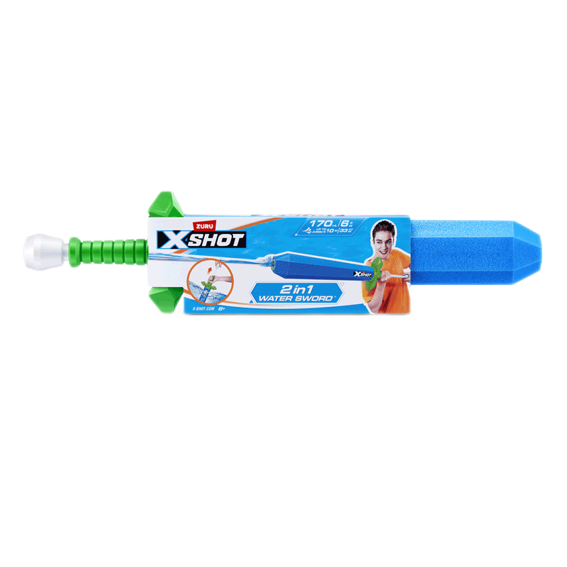 ZURU X Super Attack Invincible Sword Foam Water Gun for Boys, Summer Outdoor Beach Squirt Toy, Photo Prop, Children's Day Gift