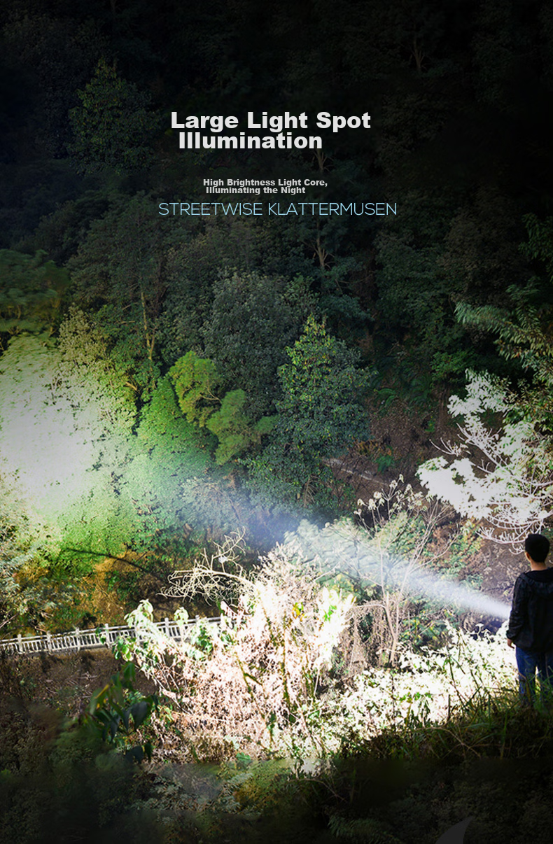 Weixiaosha 884 High-Intensity Flashlight, Multi-Functional Searchlight, LED Rechargeable Light, Ultra-Bright Long-Range High-Power Outdoor Handheld Lamp 3