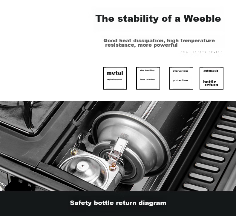 Kashile Portable Cassette Stove Gas Stove Outdoor Cooking Equipment Gas Cooker Household Magnetic Cassette Stove Picnic Barbecue Gas Stove 6
