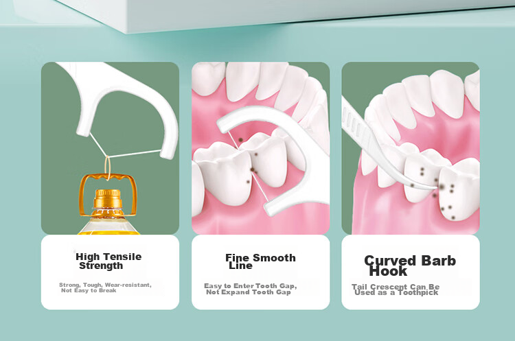 Rongqiao Smart Edition Automatic Boxed Dental Floss Picks, Specialized Refill Box, Ultra-Thin Floss Family Pack, 1 Box with 200 Pieces 10