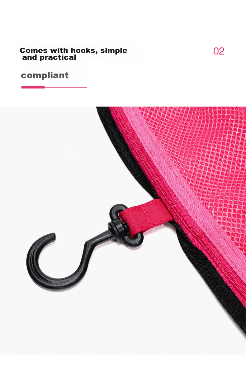 Sansha Dance Shoe Storage Bag, Makeup Bag Toiletry Bag, Portable Large Capacity Hanging Foldable Bag, Peach Pink Color 3