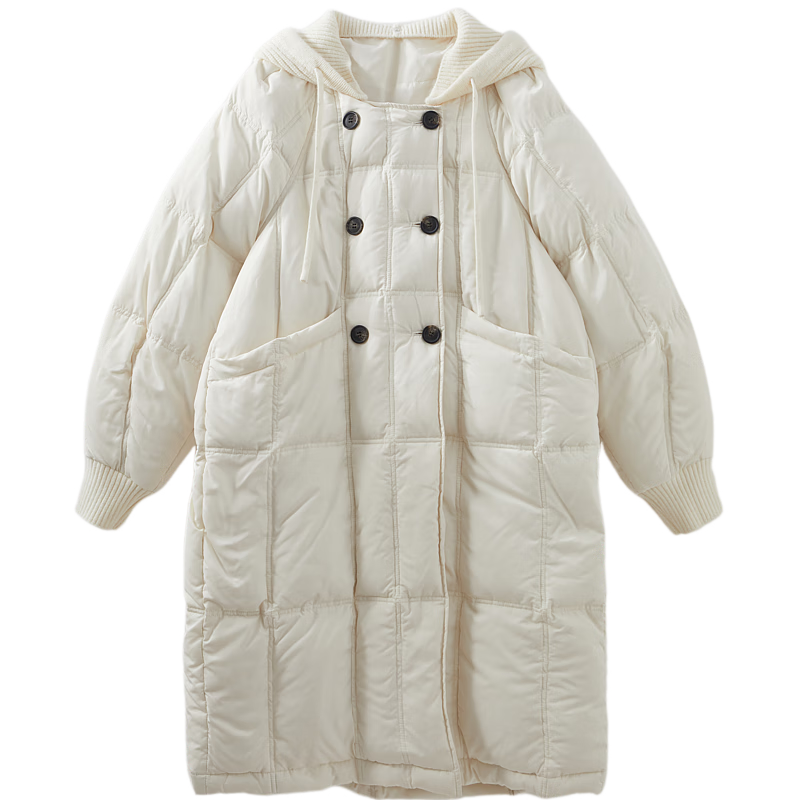 Dme [50D Cotton-Like Memory] Winter Lightweight 90% Duck Down Detachable Knitted Hooded down Jacket