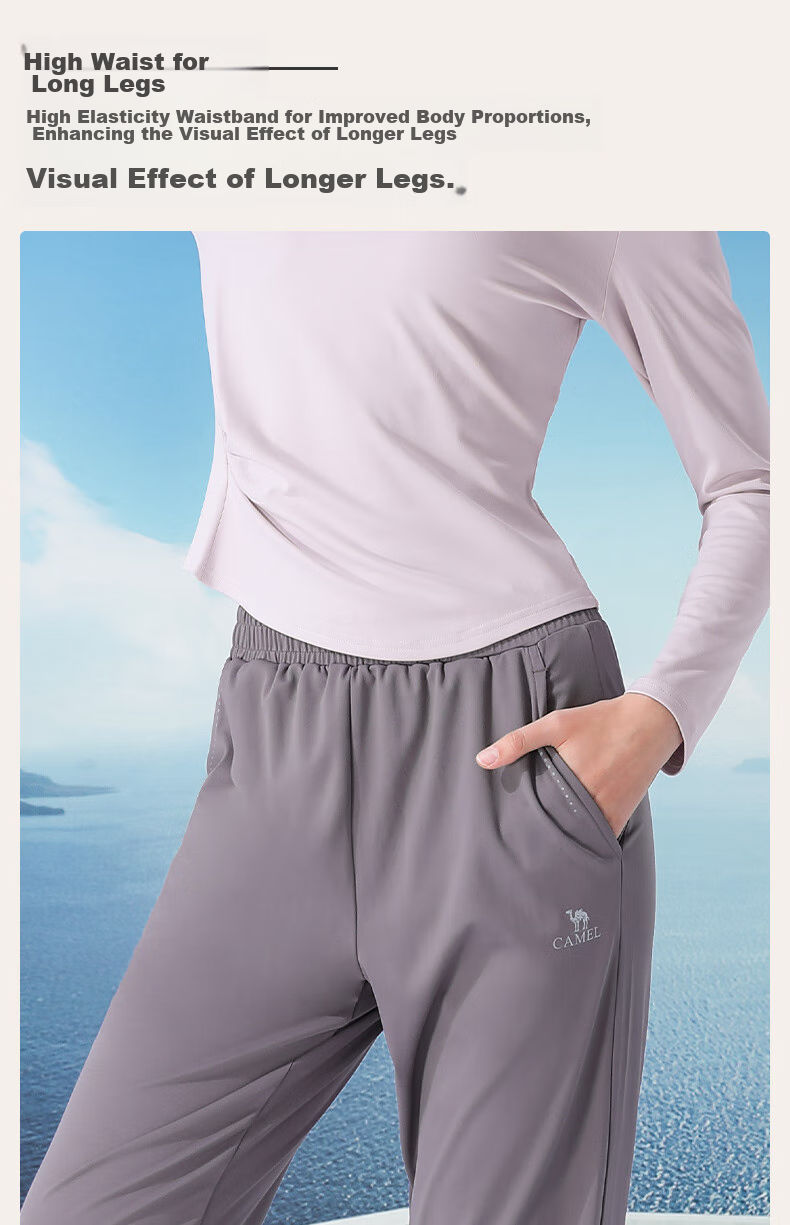 CAMEL Women's Sportswear Set, New Yoga Fitness Pilates Elastic Short-Sleeve Top And Long Pants, Anti-Exposure Two-Piece Athletic Outfit 57