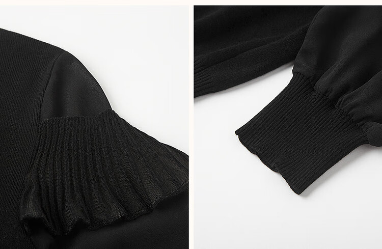 Dme [Containing Fluffy Wool] Spring And Autumn Stylish Spliced Sweater, Concealing Body Shape, Slimming Effect, Elegant Knitted Sweater for Women with High-End Feel 12