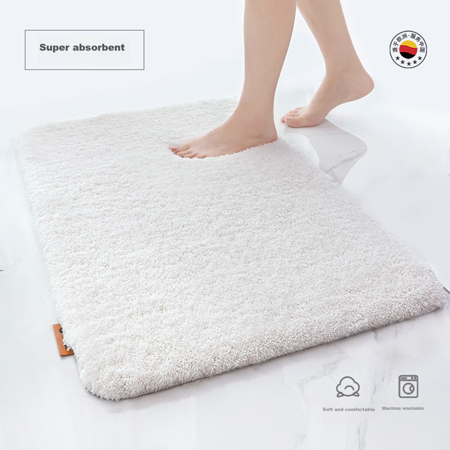FARLEEHOMES Bathroom Mat, Absorbent Foot Mat, Entrance Mat for Bathroom, Thick Non-Slip Floor Mat for Bedroom And Bathroom Doors, Hotel Floor Towel