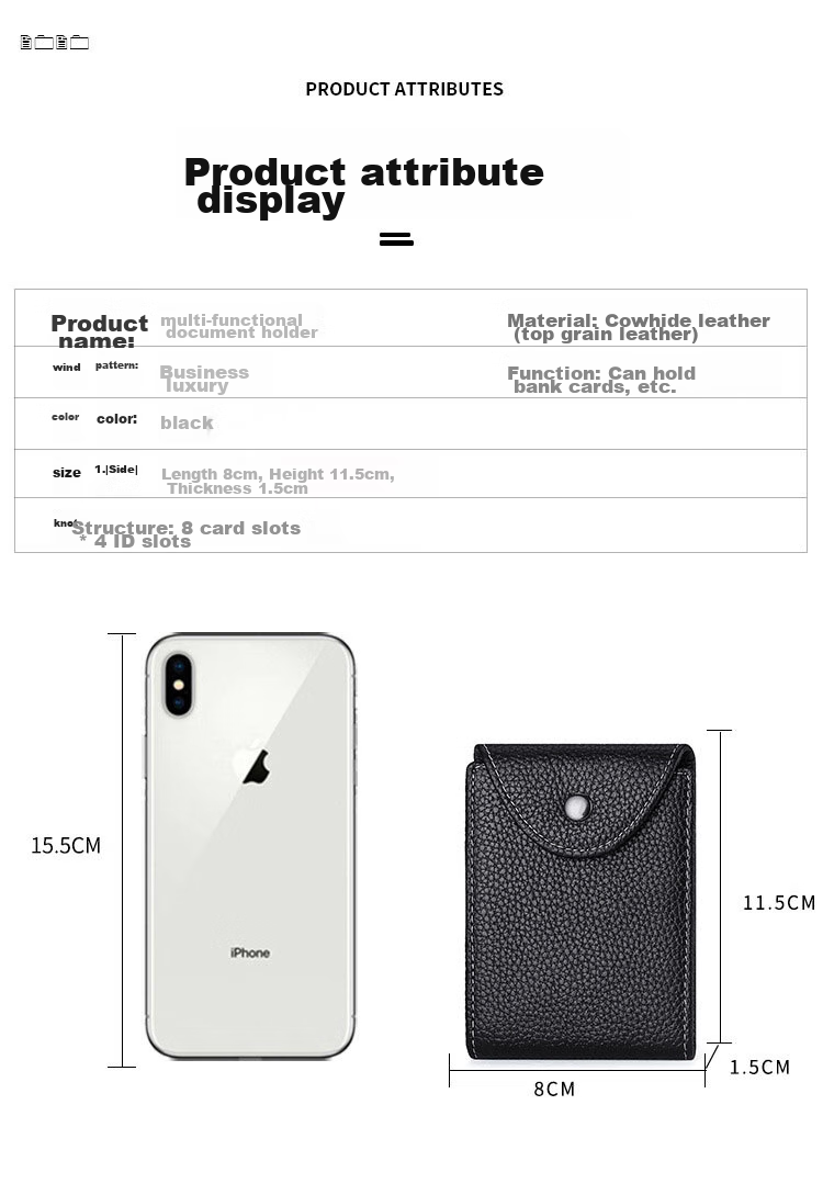 JEVI Genuine Leather Driver's License Holder for Men, Large Capacity Card Case, Multi-Card Slots, Multifunctional Driving License Protector Cover 4