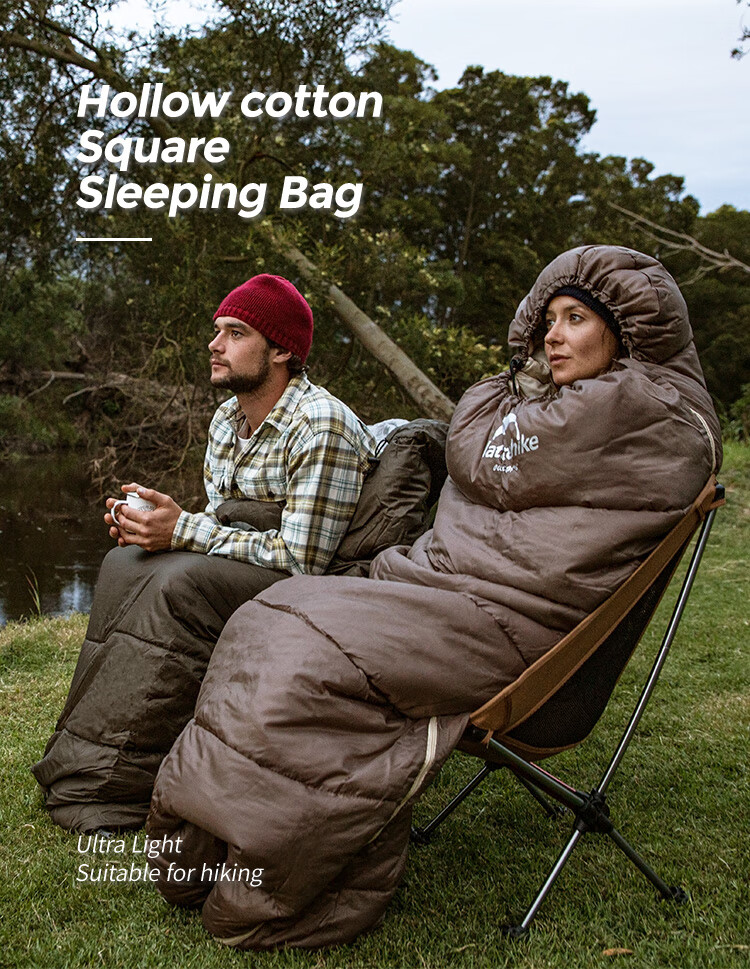 Naturehike Nuoke U Series Envelope Sleeping Bag with Hood for Adults, Outdoor Camping Sleeping Quilt, Splicing, Thickened, Cold-Resistant And Warm Sleeping Bag 1