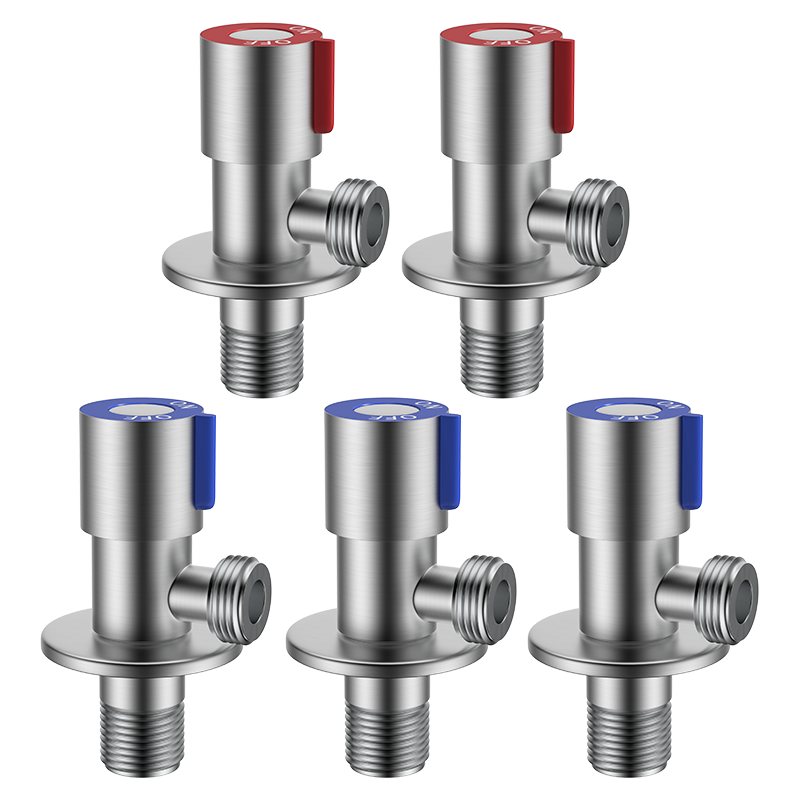 KEGOO Angle Valve for Hot And Cold Water, 1/2 Inch Triangular Valve, 304 Stainless Steel, Toilet Angle Stop Valve without Plumber's Tape, K6056