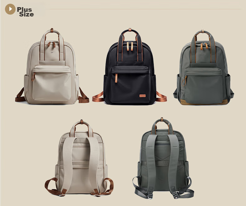 Laifu 14-Inch Laptop Bag, Women's Commuter Backpack, Large Capacity Schoolbag, Travel Backpack 27