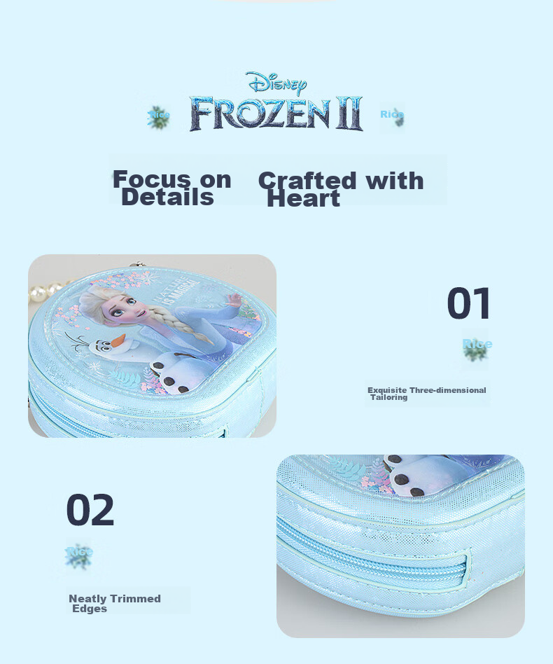 Disney Children's Handbag, Girls' Crossbody Shoulder Bag, Cute And Fashionable Frozen Elsa Princess Style, Sandbag Tote Bag, Blue, Children's Day And Birthday Gift 10