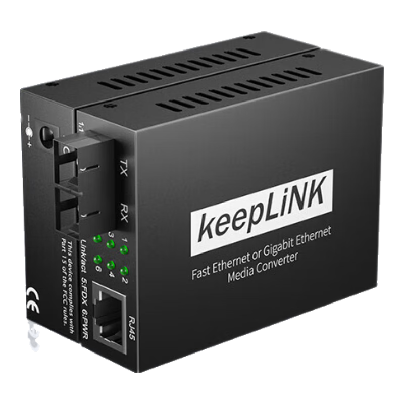 KeepLINK KP-9000 Fiber Optic Transceiver, Gigabit Single-Mode Dual-Fiber Optical-Electrical Converter, 20 Kilometers, SC Interface