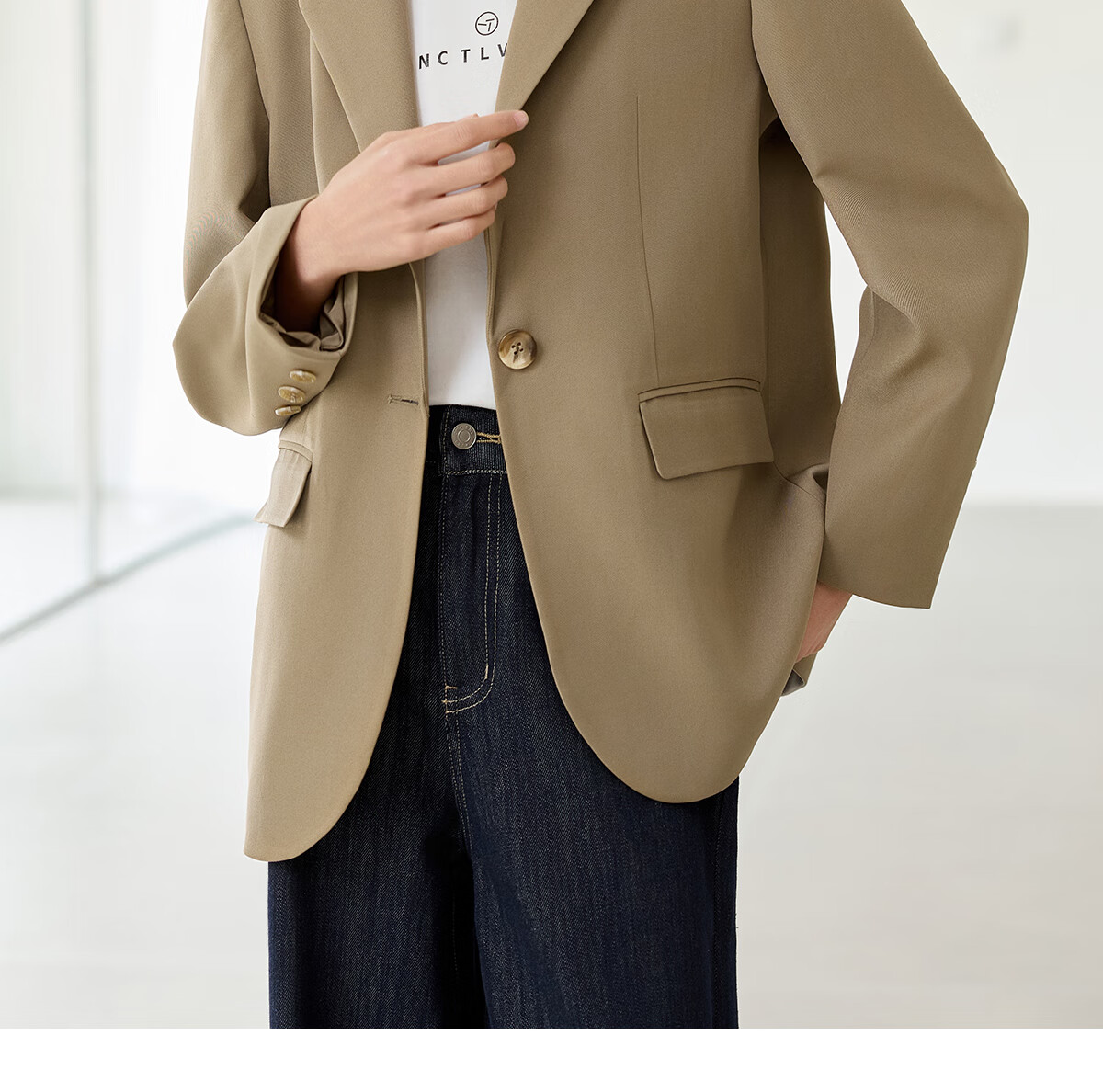 Chushen Chunqiu Women's Classic Simple H-Shape Blazer Casual Commuter Suit Jacket S51U012 10