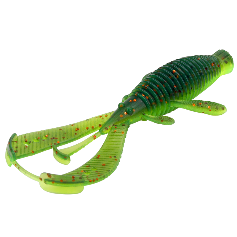 Guowangliya Lure Soft Bait Floating Shrimp Nede Fishing Set Black Pit Bottom Fishing Bass Mandarin Fish Shrimp-Type Soft Worm 76mm-02 Zuihong