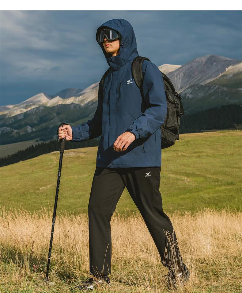 MIZUNO Outdoor Jacket Unisex Hiking Windproof 3-in-1 Two-Piece Set 21