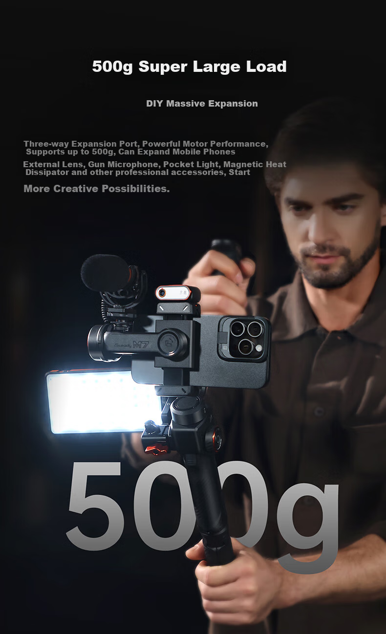 Hohem [Professional Grade | 9th Generation Stabilization] M7 Smartphone Stabilizer, Intelligent AI Precise Tracking, 360° Follow-Up, Orthogonal Three-Axis Anti-Shake Gimbal, Selfie Stick, Live Streaming And Vlog Tool 16