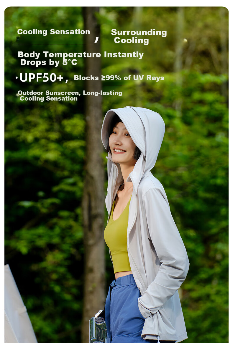 VVC Sun Protection Clothing for Women, Ice Silk Cool-Feeling Breathable UV-Resistant Shawl, Urban Light Outdoor Short Jacket, Light Gray 1.0 3