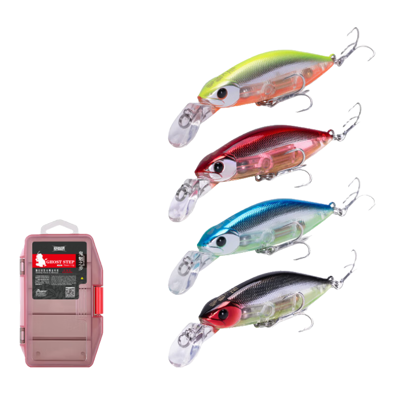 Guowangliya Lure Bait Set, Sinking Minnow Long-Casting Wobbler, Sinking Bait for Freshwater Bass, Bionic Fish Bait