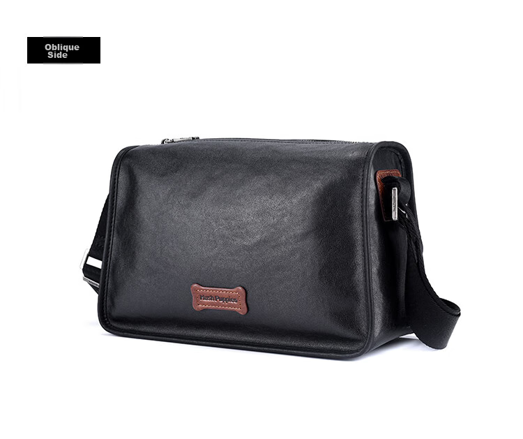 Hush Puppies Shoulder Bag for Men, Top-Grain Leather Business Commute Crossbody Bag, Large Capacity Simple Sling Bag, Birthday Gift 9