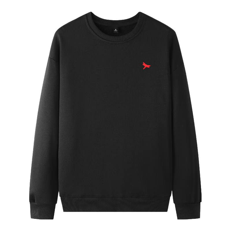 RED DRAGONFLY Men's Fleece-Lined Casual Comfortable Versatile Embroidered Crew Neck Long Sleeve Sweatshirt Heather Gray L