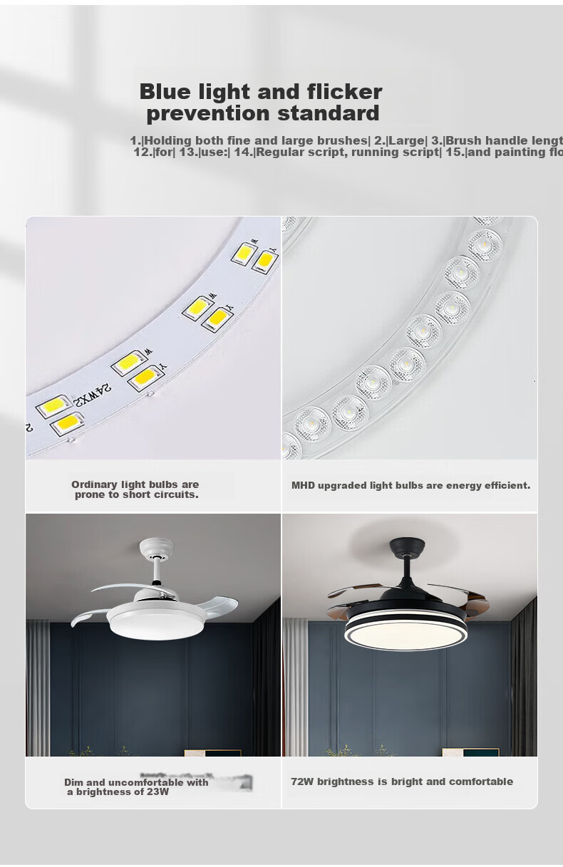 HD LED Ceiling Fan Light for Bedroom, Dining Room, Zhongshan Lighting, 26 New Models, Timer, Remote Control, Installation Included 10