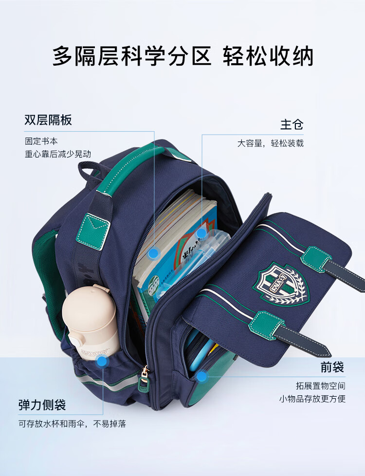 KALA·Y [Cloud Backpack 3.0] Primary School Grades 1-4 Boys And Girls Ultra-Light Six-Dimensional Load Reduction Anti-Sag Backpack 1