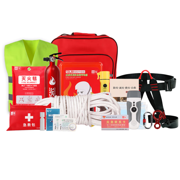 Jingxi Family Emergency Kit Military Preparedness Civil Defense Earthquake Escape Gas Mask Fire Extinguisher Fire Blanket Backpack 87-Piece Professional Edition