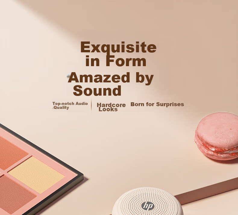 HP S07 Bluetooth Speaker, Desktop Laptop Mobile Phone Speaker, Portable Outdoor Mini Wireless Connected Speaker, Milk Tea Color 1