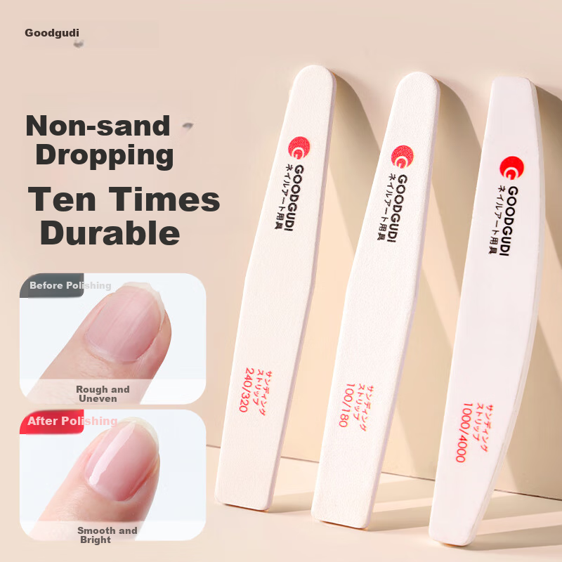 Goood 3 Double-Sided Nail File Sanding Strips for Manicure, Professional Nail Salon Polishing And Filing Tool Set
