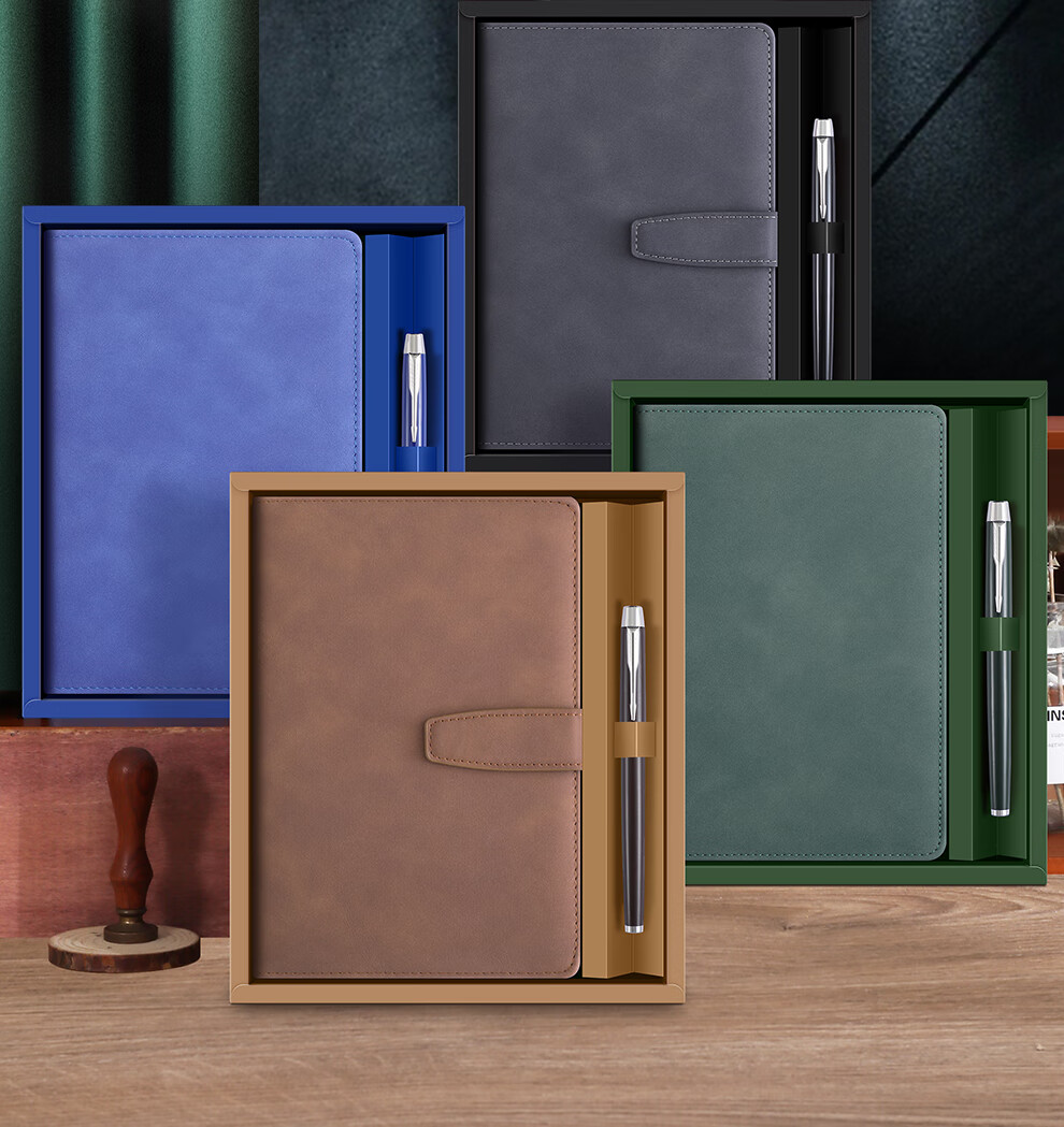Faramon Notebook Gift Box Set, Business Sheepskin Office Journal Gift Box, High-End Gift, Corporate Annual Meeting Present, Customizable, Blue/gift Box Packaging 1